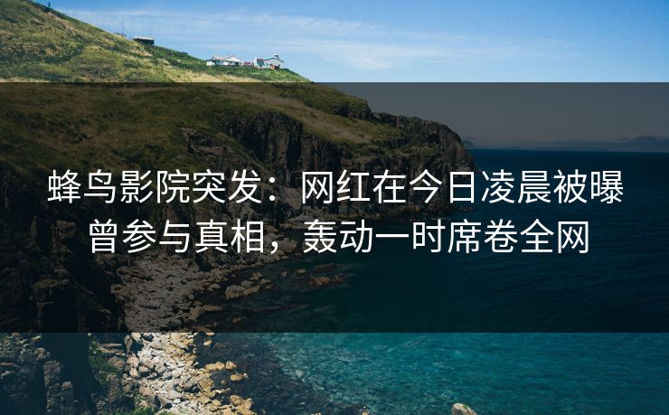 蜂鸟影院突发：网红在今日凌晨被曝曾参与真相，轰动一时席卷全网
